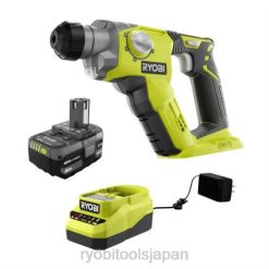 18v one+ 1/2 sds-plus ロータリー ハンマー キット (1) 4.0 ah バッテリーと充電器付き RYOBI XJJH38 パワーツール