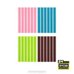 24個フルサイズのさまざまな色のスティックのり RYOBI XJJH741 アクセサリー