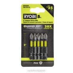 5個ダイヤモンドグリットインパクトドライブビット2個 RYOBI XJJH823 アクセサリー