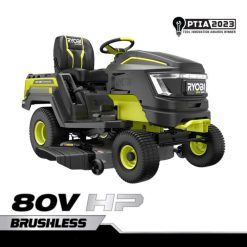 80v hp ブラシレス 42 バッテリー コードレス電動乗用芝生トラクター RYOBI XJJH220 屋外